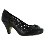 Hush Puppies Ariadne Black Leather Womens Shoes