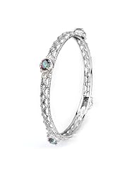 Sterling Silver - Silver & Cubic Zirconium Bangle