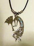 Review China  / Kokopelli Turquoise Pendant Black Cord Necklace