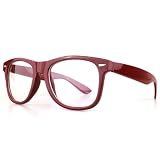 MasQline Wayfarer Sonnenbrille Brille Retro 80er mit Brillenputztuch – blau