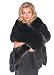Fur Cape - Black Fox Fur Wrap with Double Fox Trim