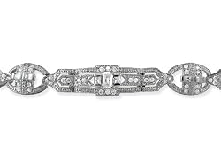 Sterling Silver 5.52 CTW Vintage Look 8-1/4" CZ Bracelet