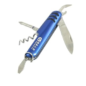 Amico Blue Bottle Opener Slotted Screwdriver Metal Multifunction Camping Cutter