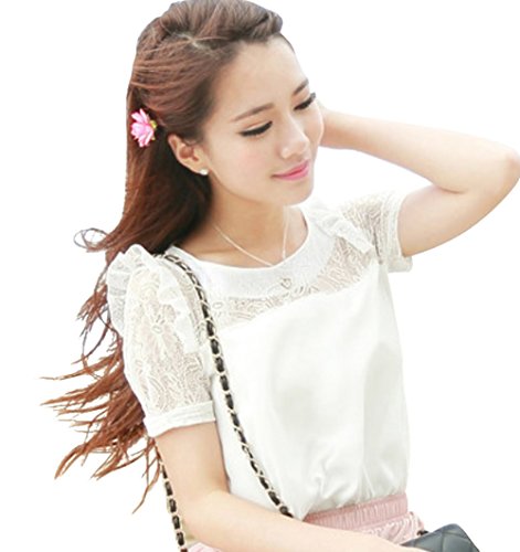 【ARINCO】 エレガント シースルー ブラウス カットソー トップス レディース オフィス ホワイト サイズ S M L XL