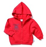 Sweet and Soft Baby Boy Soccer League Zip Up Long Sleeve Hooded Sweater, 6 months, Red