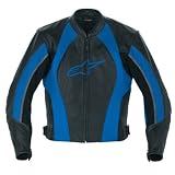 Alpinestars Octane Leather Motorcycle Jacket Blue 60
