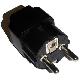 HQRP Grounded AC Adaptor Converts USA to EUR (Europe) Outlet Travel Plug Adapter