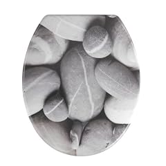 Wenko 19549100 WC-Sitz Stones - rostfreie Edelstahlbefestigung, Duroplast