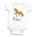 Girl First Birthday Unicorn Shirt, Girls One Year Old Unicorn Outfit (Glitter Gold, 12-18 Months)
