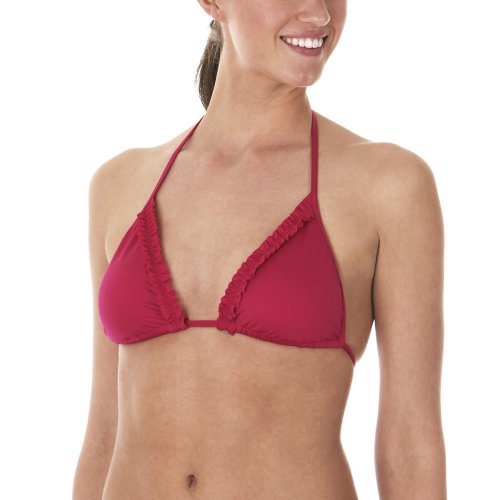 Mossimo Black: Ruffle Triangle Swim Top - Berry
