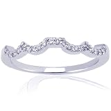 0.10 Ct Round Cut Diamond Anniversary Band Pave Setting 14K SI2 COLOR-H