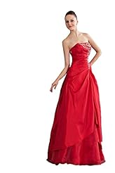 Strapless Taffeta Backless Lace-Up Off the Shoulder Sleeveless Evening Dress 