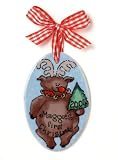 baby's first christmas ornament - reindeer