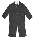 Black Pinstripe Suit Jacket with Vest, Pants, Shirt and Tie ~ infant & toddler