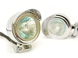 Custom Chrome Mini Projector Passing Fog Mini Headlight Head Light for any Harley, Honda, Yamaha, Suzuki, Kawasaki, Custom Bike, Cruiser, Choppers, Scooters, Vespa, Moped