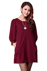 3/4 Sleeves Cotton/Knit Spring Cocktail Above the Knee Fitted Evening Dress/Party Dress/Mini Dress 