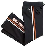 Harley Davidson Women's Activewear Pant. 73% cotton, 27% poly pant has slight bootcut styling and ribbed waistband with drawstring. Appliqué and embroidered stripes down legs. Bar & Shield logo and embroidered Harley-Davidson® graphic on left leg. Available in both 32" and 34" Inseam. 99060-07VW
