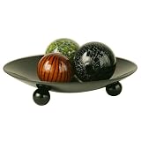 Glass Bowl with Decorative Balls - Red