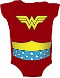 Wonder Woman Uniform Costume Red Snapsuit Infant Onesie Baby Romper