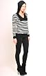 The Olian Banded Bottom Stripe Hoodie Top