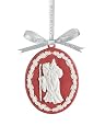 Wedgwood Santa Cameo, Christmas Ornament, Red