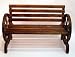 Burnt Wood Wheel Garden Bench