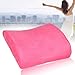 Bookishbunny 2pc Memory Foam Seat Chair Waist Lumbar Back Support Cushion Pillow Car Office Home (Hot Pink)