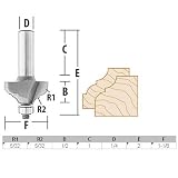 Makita 733126-0A Router Bit Cove and Bead, 2 Flute, 1/4-Inch SH, C.T.