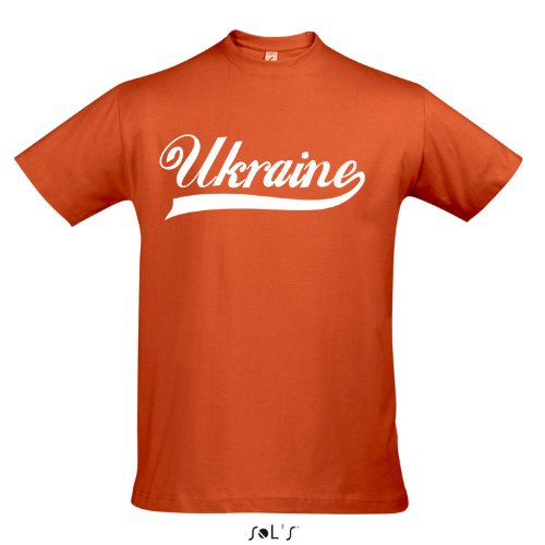T-Shirt – Ukraine Oldschool Ukraine LÄNDERSHIRT EM / WM FAN Trikot S-XXL , Orange – weiß , S