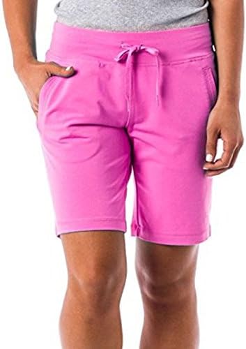 Danskin Soft knit Womens Bermuda Shorts with elastic waist and drawstring (pink x-small)