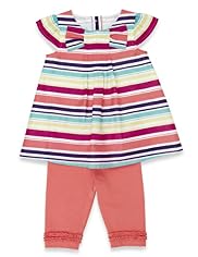2 Piece Autograph Cotton Rich Striped Dress & Leggings Outfit