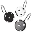 Dots Shower Curtain Hooks - Black/ White