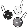 Dots Shower Curtain Hooks - Black/ White
