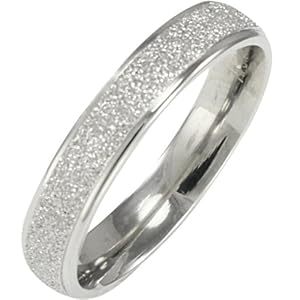 Stainless Steel Sparkle 3.8mm Band Ring - Women (Size 8)