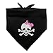 Graphics and More Skulls Crossbones Daughter Stick Figure Family Girl Pink Bow Dog Pet Bandana - Black