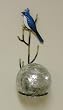 Metal Bluejay Wall D&eacute;cor with Silver Leaf Glass Gazing Globe (5 inch)