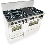 Five Star Range WTN525-7W 48 - 6 Open Burner, Reversible 12 Griddle/Grill Dual Fuel Range With 1 Large Electric Self-Clean Convection Oven, 1 Small Gas Convection Oven And Continuous Top Grates - White Finish