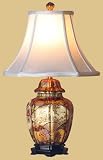 Asian Furniture & D&eacute;cor - 26" Fine Fan Medallion Satsuma Porcelain Fluted Tea Jar Decorative Lamp