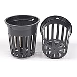KLOUD City&reg;20pcs 1.75-inch Black Slotted Mesh Net Plant Pot / Cup / Planter / Flowerpot for Orchid / Aquaponics / Hydroponics