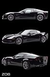 Corvette (Black Z06) Art Poster Print - 24