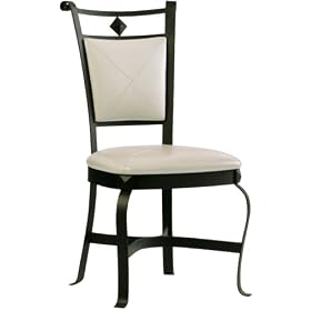 KALCO 4268MB IBIZA SET OF 2 DINING CHAIR WITHOUT ARMS, WHITE LEATHER CUSHION INCLUDED by Bar Stools