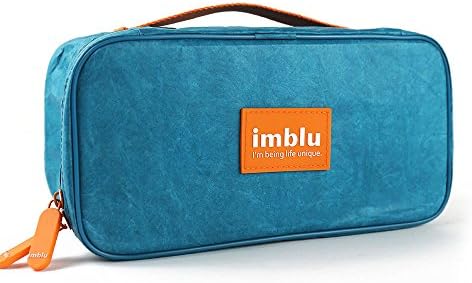 imblu Women/Men Girl Travel Bra Underwear Lingerie Organizer Bag Cosmetic Makeup Toiletry Wash Storage Case (Navy Blue)