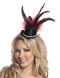 Mystery House Costumes Burlesque Mini Hat, Black, One Size