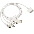 Premium Composite AV Cable + USB Charging Sync Cable for Apple Iphone 3G (Compatible with Firmware Version 2.2), iPhone 8GB, 16GB, iPhone 2G, iPod Nano (3rd / 4th Generation), iPod Touch (1st / 2nd Generation) 8GB, 16GB, 32GB, iPod Classic (DOES NOT WORK WITH IPHONE 4 / IPAD)