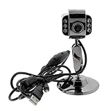 USB Webcam with Microphone and LED Lights - Metal Finish