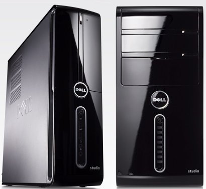 Dell Studio Slim Desktop PC, Intel Core 2 Duo processor E7400 2.8GHz (3MB L2, 1066FSB), 8 GB DDR2 SDRAM, 500GB SATA II Hard Drive (7200 RPM), 16X DVD +/- RW w/dbl layer write capability, Intel GMA X4500HD Graphics Card, Windows Vista Home Premium