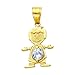 14K Yellow Gold March CZ Birthstone Boy Charm