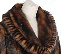 Dennis Basso 3/4 Length Faux Mink Coat with Pleated Trim Retail $171 Plus Size