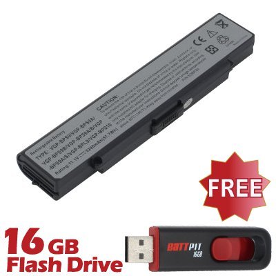 Battpit� Laptop / Notebook Battery Replacement for Sony VAIO PCG-7133L (No additional firmware modification needed.) (4400 mAh) with Gratis 16GB Battpit� USB Flash Drive