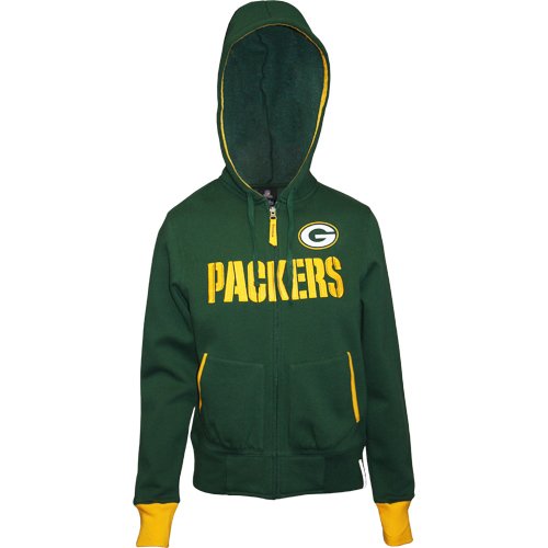 Green Bay Packers Women's Chant Green Full Zip Hooded Sweatshirt